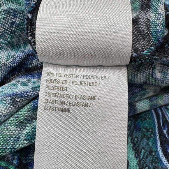 Susan Graver Plus Size 1X Cardigan Sweater Paisley Boho Career Ruched Sleeve - Picture 6 of 13